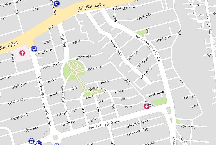 نقشه هوایی بالای کاج